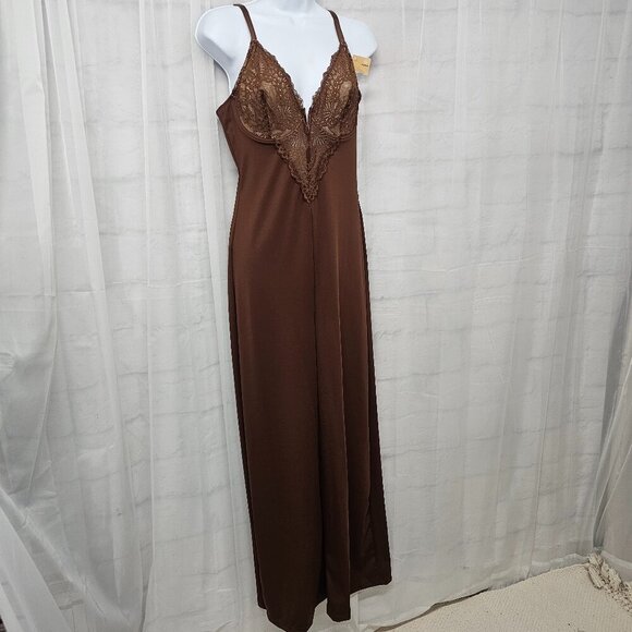 NWT Popilush Brown Babydoll Y2k Jumpsuit Halter Lingerie Fairy Wide Leg L - Picture 5 of 12